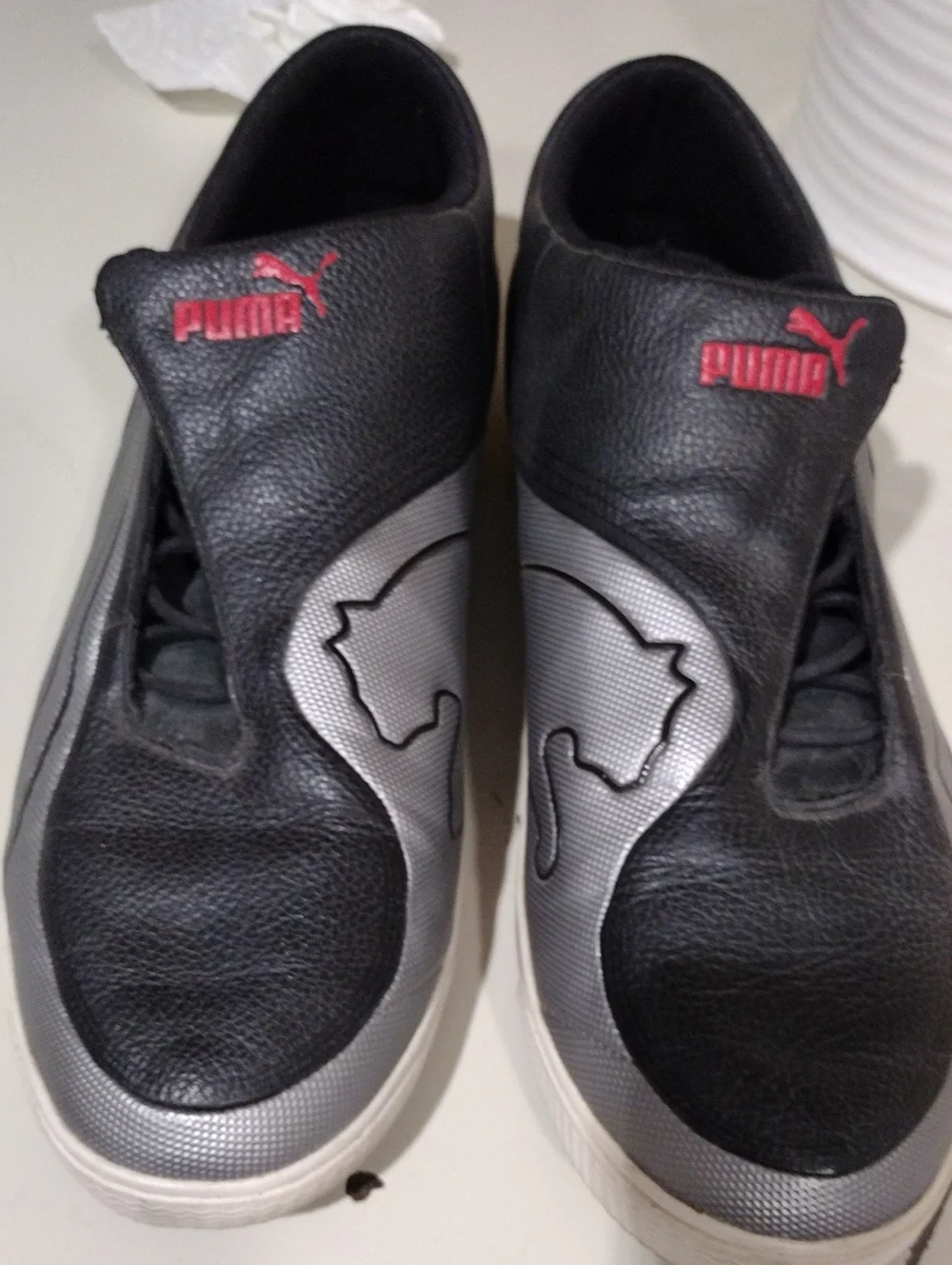 Men's Puma Redon Move Black, Silver & Red Slip-On Sneakers